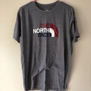 The North Face t-shirt red whit and blue logo